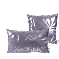 Padiro sierkussenset - 2-delige set - 30 x 50 cm - Grafiet / Grijs / Zilverkleurig - Polyester