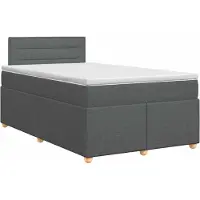 vidaXL Boxspringbed met matras Donkergrijs 120 x 190 cm Stof