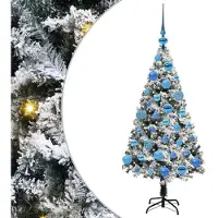vidaXL Kunstkerstboom met 150 LED Wit 120 cm PVC en Staal en Kunststof