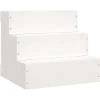 vidaXL Huisdierentrap 40x37,5x35 cm massief grenenhout wit