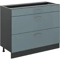 Vicco Keukenonderkast R-Line Blauw-grijs/Antraciet 100 cm zonder werkblad, Model 71582