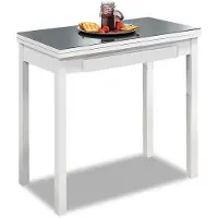 OEM Keuken tafel, metalen, rechthoekig, grijs, 80x40 cm, uitschuifbaar