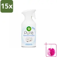 Air Wick 15 x - Spray - Zachtheid Van Katoen - Luchtverfrisser - 250 ml - Bulkverpakking - Luchtverfrisser - Douchemop - Katoengeur