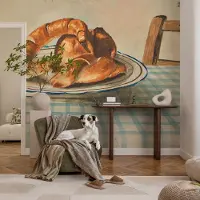 Coloray Vliesbehang - Bruin Snellijm Behang - 104x70 cm - Keukengebakken Producten Fotobehang Vlies - Woonkamer behang Voedsel - Muurschildering - Woonkamer behang