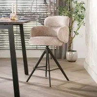 Hoyz Collection - Barstoel Nero - Beige - 60x60x98 cm - Set van 2