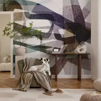 Coloray Vliesbehang - Zwart Snellijm Behang - 104x70 cm - Kleurrijke Strikken Fotobehang Vlies - Hal behang Abstractie - Muurschildering - Hal behang