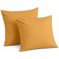 Kasteel - Kussenslopen - 60x70 cm - Oker - 100% Katoen - Set Van 2 Stuks