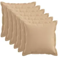 vidaXL Kussensloop 6 st HOUTEN Crèmekleurig 35 x 35 cm Faux Linnen