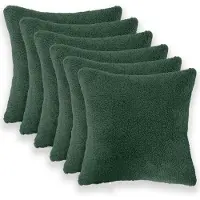 vidaXL Kussensloop 6 st HEERLEN Donkergroen 40 x 40 cm Bouclé