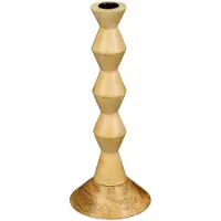 Mica Decorations Plony Kandelaar Hout Rond – Gerecycled & Sfeervol