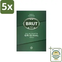 BRUT 5 x – Eau de Toilette – Original – 100 ml - Wasstrips - Original Eau De Toilette - Kruidige Geur - Amber - Lavendel - Mannelijke Geur
