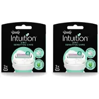 Wilkinson 2 x – Scheermesjes – Intuition Dry Skin Sensitive Care – 3 Scheermesjes - Voordeelverpakking - 2 stuks