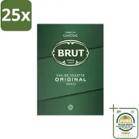 BRUT 25 x – Eau de Toilette – Original – 100 ml - Wasstrips - Original Eau De Toilette - Kruidige Geur - Amber - Lavendel - Mannelijke Geur