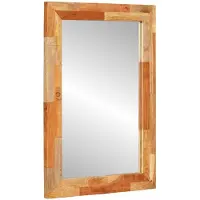 Merkloos Massieve Houten Badkamerspiegel met Eiken Look