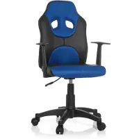 Dripio Kinderdraaistoel KID GAME AL, kunstleer, zwart/blauw, in hoogte verstelbaar