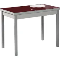 OEM Uittrekbare eettafel, kleur Bordeaux, 90x50 cm, met 2 uitschuifbladen