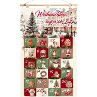 Dripio Stoffen adventskalender, 24 vakken, 97 x 62 cm, om zelf te vullen