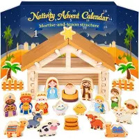Dripio Houten adventskalender met kerststal, 2026, 24 dagen, voor kinderen