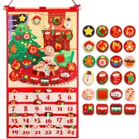 Dripio Adventskalender van vliesdoek, met 24 gevulde ornamenten, als kerstdecoratie om de dagen tot Kerst af te tellen