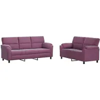 vidaXL Bankstel 2 pcs Paars fluweel