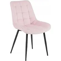 Leobert Chaise - - Bera - Lichtroze veloursstof / Zwarte poten - 54 x 60 x 88 cm