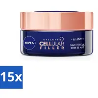 Nivea 15 x - Nachtcrème - CELLular Expert Lift Anti-Veroudering - Voor alle huidtypes - Met Bakuchiol & Hyaluronzuur - Verhoogt collageen & anti-rimpel - 50 ml - Voordeelverpakking - 15 stuks