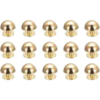 OEM 15 ronde klinknagels, 10 mm, goudkleurig metaal, voor doe-het-zelf lederprojecten