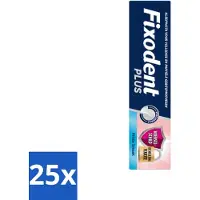 Fixodent 25 x Plus – Kleefcrème – Food Barrier – Frisse Smaak – 40 g - Voordeelverpakking - 25 stuks