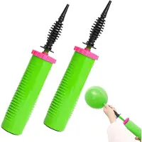 OEM Handmatige ballonpomp, 2 stuks, draagbaar, groen, geschikt voor folieballonnen en confetti ballonnen