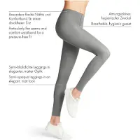 Falke Pure Matt eenkleurig materiaal ondoorzichtig 50 DEN legging dames grijs - maat M