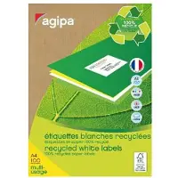 Agipa - Etiquette Adresse Multi-usage Recyclees 10.5x3.7cm - Boite De 16