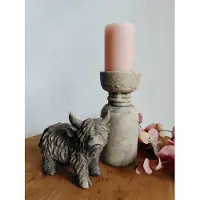 Decostar Kandelaar - 23 cm - set met ornament schotse hooglander - 16 cm - Countryfield