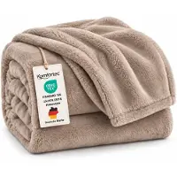 Komfortec Fleece Deken - Met kasjmier gevoel - Plaid - Fleece Plaid - Fleece Dekens - Fleece Deken 150x200 cm – Super Zacht – Beige