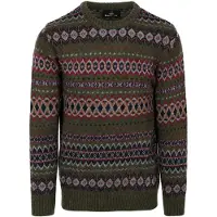 Barbour Trui grijs / olijfgroen / donkeroranje / robijnrood