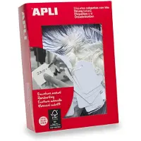 APLI 00396 - Etiketten juwelen met witte draad 50 mm x 70 mm