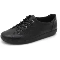 Ecco Soft 2.0 Dames Veterschoen - 206503-12001 Zwart - Maat 38
