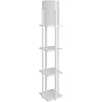 Opviq , Nora SMK, vloerlamp, wit, van MDF, 21 x 21 x 135 cm