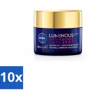 Nivea 10 x - Nachtcrème - CELLular LUMINOUS630 Tegen Vlekken - Egaliserend - Tegen pigmentvlekken - Met Hyaluronzuur - 50 ml - Voordeelverpakking - 10 stuks