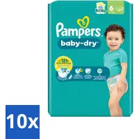 Pampers 10 x – Luiers – Baby Dry Maat 6 – 22 Luiers - Voordeelverpakking - 10 stuks