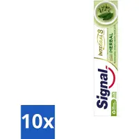 Signal 10 x - Integral & Actions - Tandpasta - Natuurlijke Kruiden - Gerecyclede Verpakking - 75 ml - Voordeelverpakking - 10 stuks