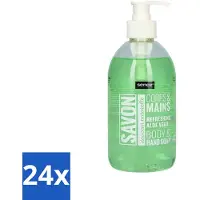 Sence 24 x - Refreshing Aloe Vera - Handzeep - Savon - 500 ml - Aloe Vera Handzeep - Handverzorging - Hydraterende Handzeep - Frisse Handen - Vloeibare Handzeep