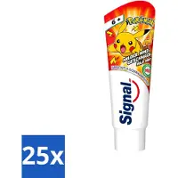 Signal 25 x - Pokémon - Tandpasta - Milde Munt Smaak - Anti-Tandsteen - Kinder 6+ Jaar - 75 ml - Voordeelverpakking - 25 stuks
