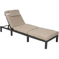 Mendler Poly-Rattan ligbed HWC-A51, relaxstoel, tuinligbed Premium kwaliteit, antracietkleurig, met kussen in crème kleur