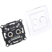 Q-Link Led duo dimmer | (Inbouw, 2 x 200W, Met centraalplaat, Wit)