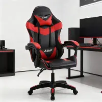 Selius Gamestoel – Ergonomische Gaming Chair met Ademend Materiaal en 135° Kantelbare Rugleuning – Rood