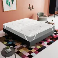 Selius Mattress Topper, Firmness Corrector, 5 cm Height, Makes the Mattress Less Firm, Soft, Silver Fresh Cover, Removable and Machine-Washable Cover