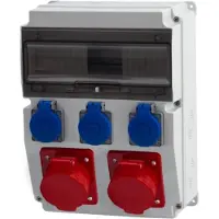 F-ELEKTRO CAJA verdeeldoos, 16A/5P, 32A/5P, 3x230V, 12 meter, IP65