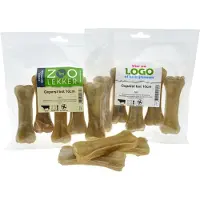 Zoolekker Geperst Bot hondensnack van buffelhuid 10 cm - natuurlijke kauwsnack per 5 stuks