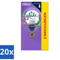 Glade 20 x - Touch & Fresh Navulling - Tranquil Lavender & Aloë - 2 × 10 ml - Voordeelverpakking - 20 stuks