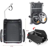 Selius Fietskar - Transportaanhanger met Schokdemper - 120L Laadruimte - 40kg Draagkracht - Zwart